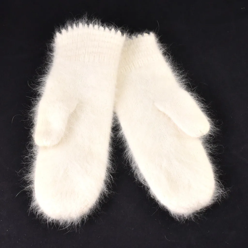 1950s Vintage Angora Rhinestone Mittens