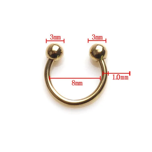 1PC 316L Stainless Steel Horseshoe Bar Lip Nose Hoop Septum Ear Ring Belly Button 1.2G 8/10mm Body Piercing Jewelry