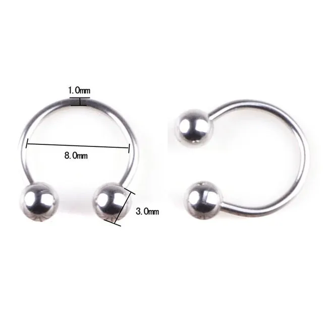 1PC 316L Stainless Steel Horseshoe Bar Lip Nose Hoop Septum Ear Ring Belly Button 1.2G 8/10mm Body Piercing Jewelry