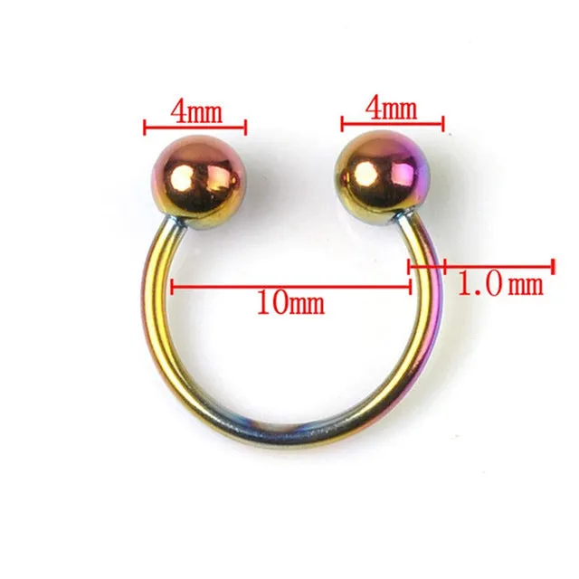 1PC 316L Stainless Steel Horseshoe Bar Lip Nose Hoop Septum Ear Ring Belly Button 1.2G 8/10mm Body Piercing Jewelry