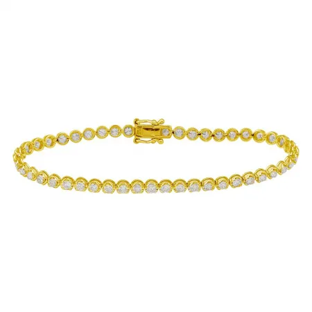 3ct Buttercup Setting Diamond Tennis Bracelet