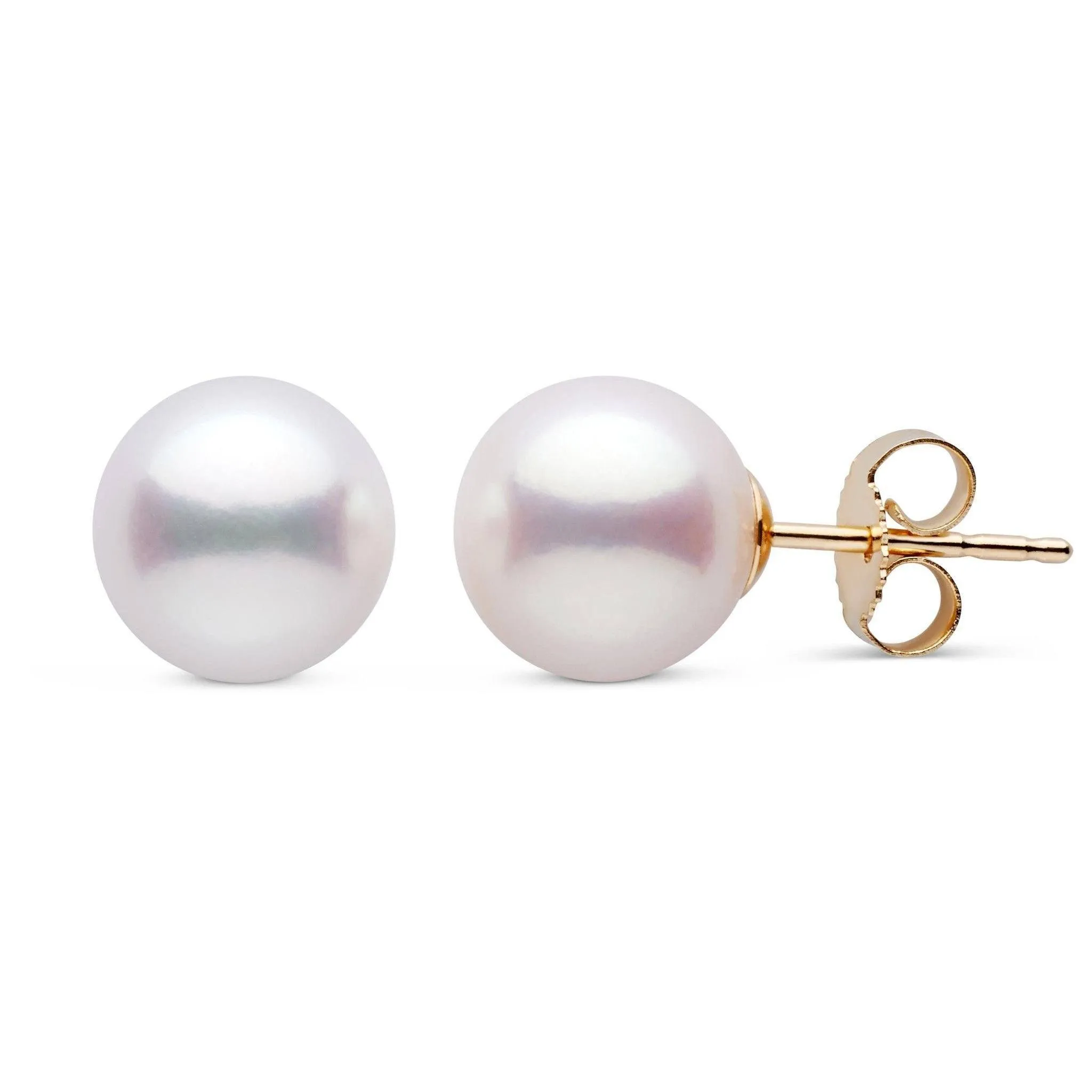 8.5-9.0 mm White Freshadama Freshwater Pearl Stud Earrings