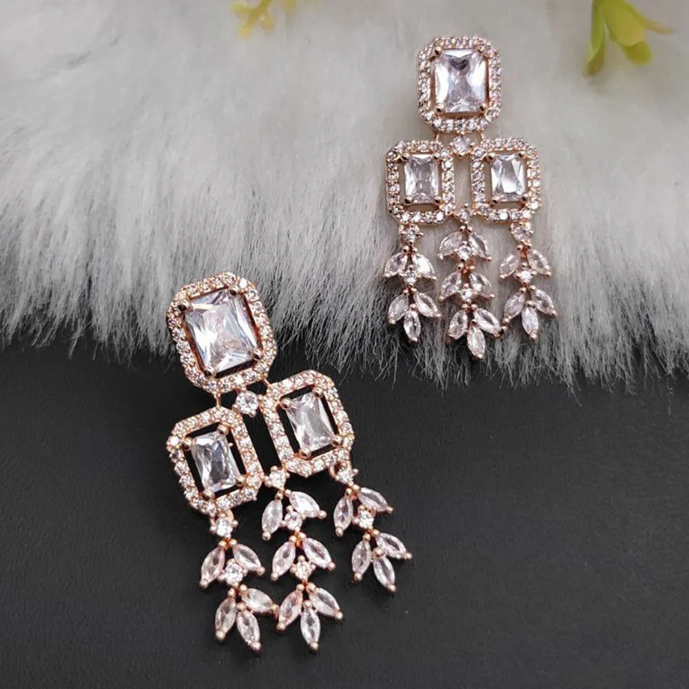 Aamrapali  Rose Gold American  Diamond  Dangler  Earrings