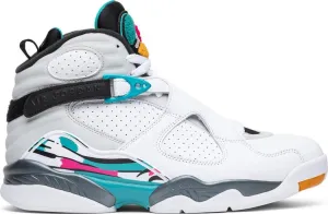 Air Jordan 8 Retro South Beach Sneakers, White