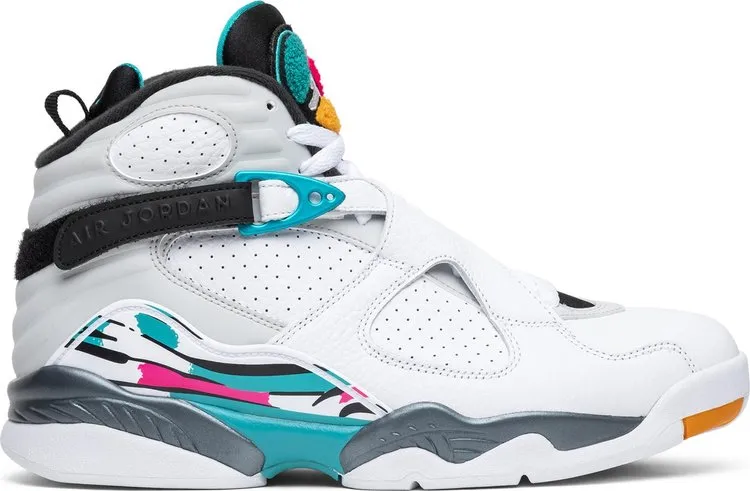 Air Jordan 8 Retro South Beach Sneakers, White