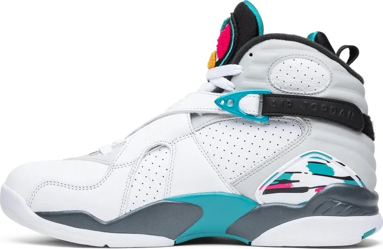 Air Jordan 8 Retro South Beach Sneakers, White