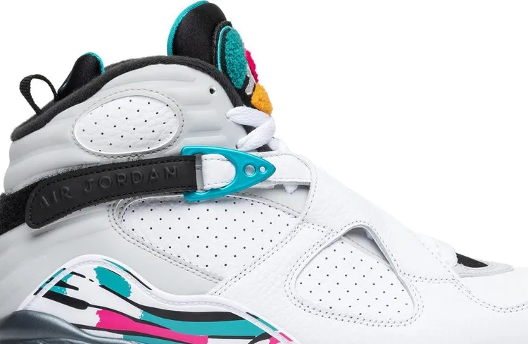 Air Jordan 8 Retro South Beach Sneakers, White