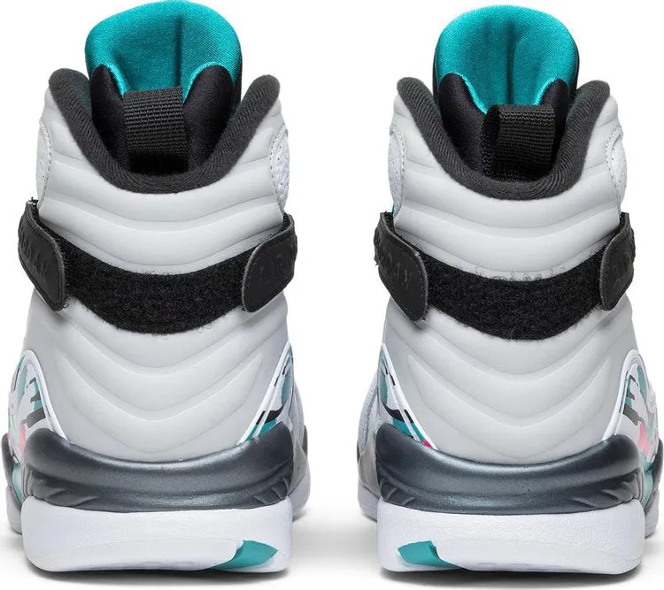 Air Jordan 8 Retro South Beach Sneakers, White