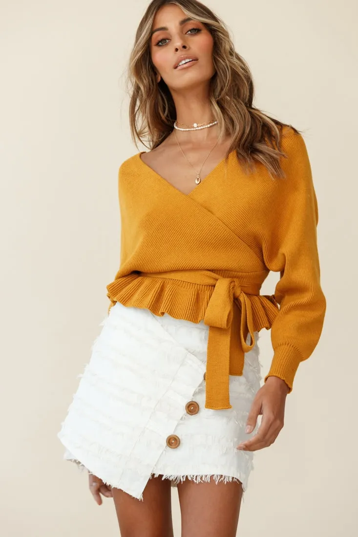 Amara Long Sleeve Knit Top Mustard