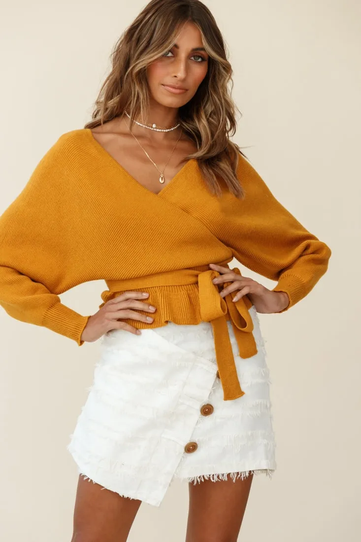 Amara Long Sleeve Knit Top Mustard