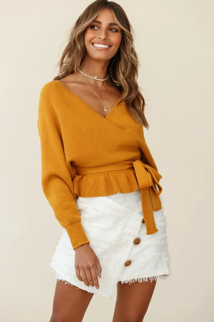 Amara Long Sleeve Knit Top Mustard