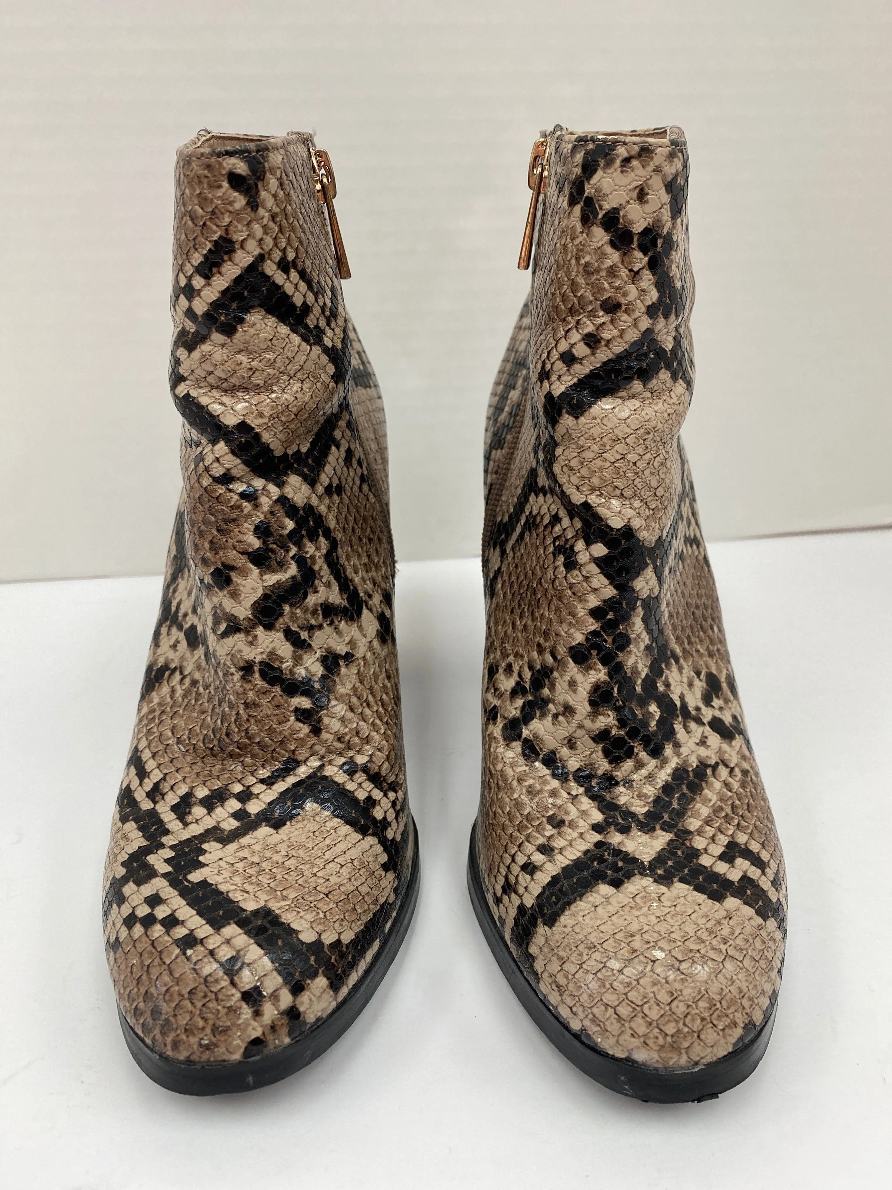 Animal Print Boots Ankle Heels New Look, Size 5