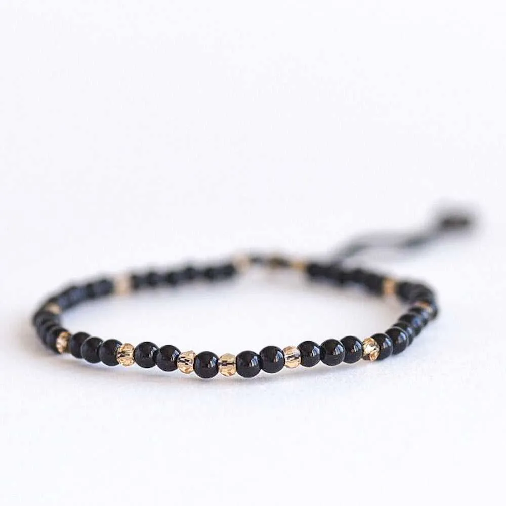 Black Onyx Adjustable Gemstone Bracelet