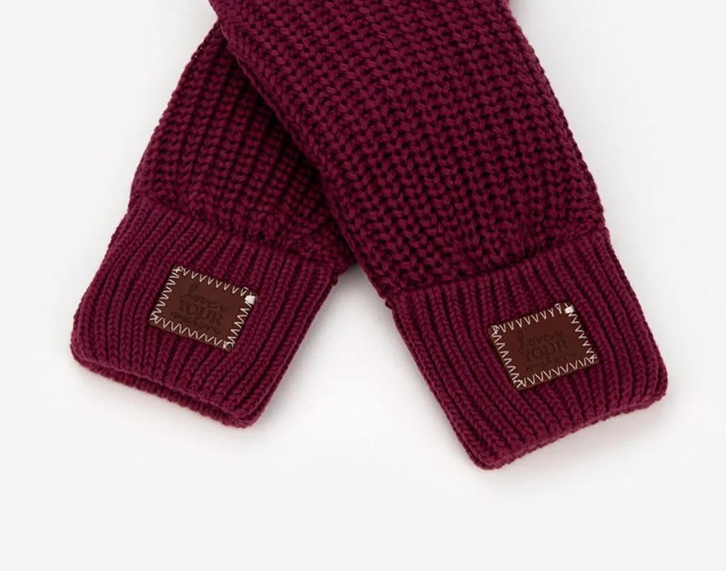 Burgundy Mittens L/XL