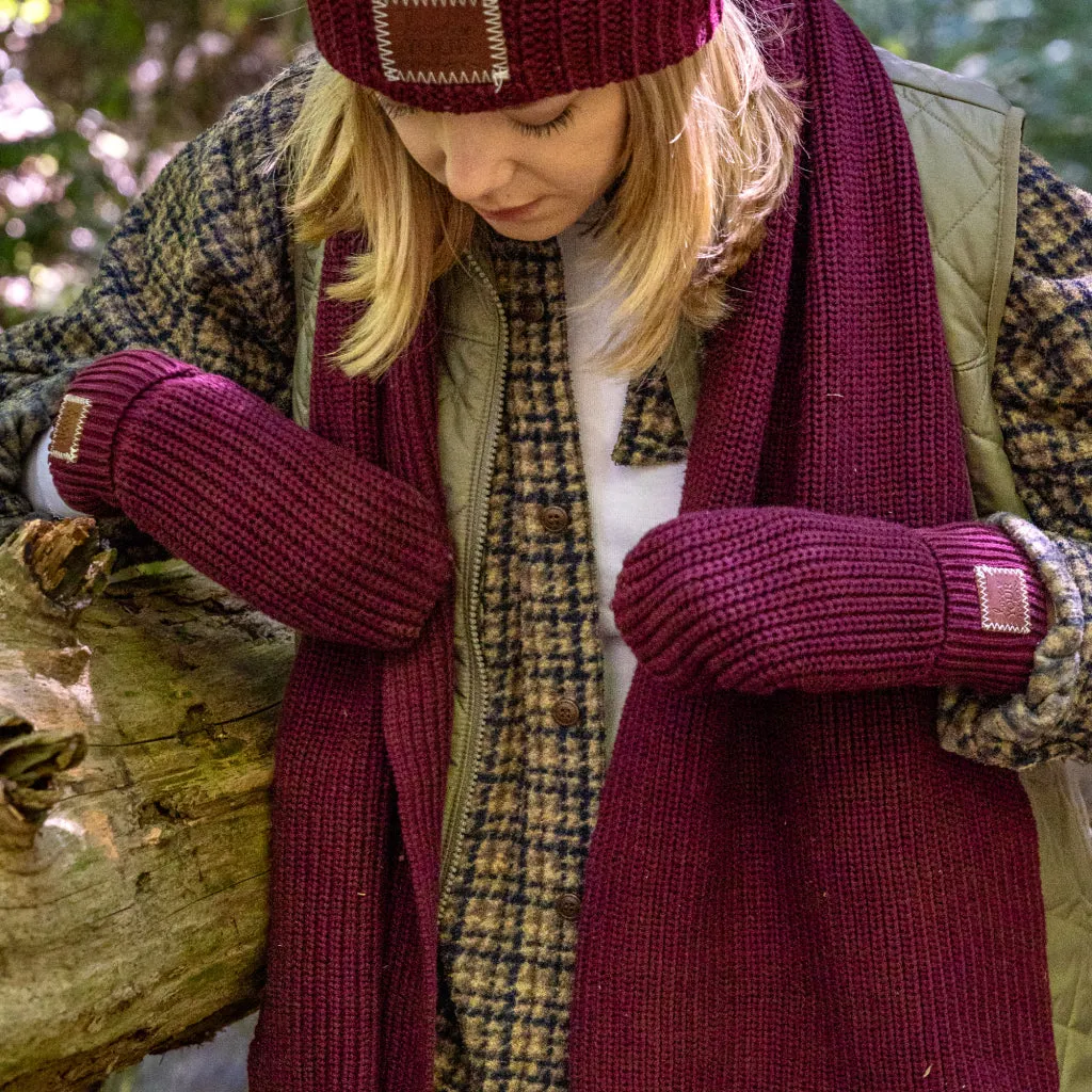 Burgundy Mittens L/XL