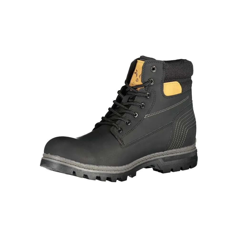 Carrera Sleek Black Laced Boots with Contrast Accents