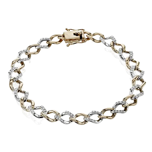 Chain Link Bracelet in 18k Gold with Diamonds