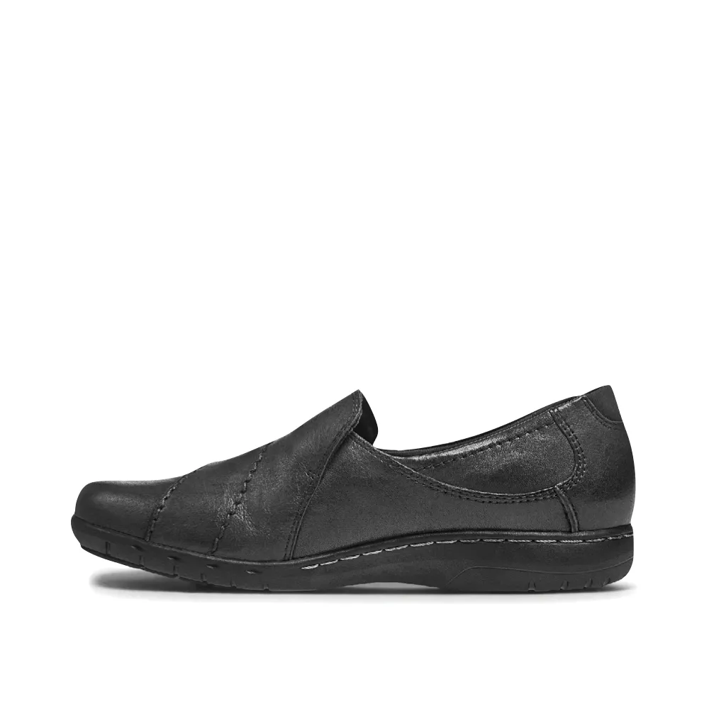 Cobb Hill by Rockport Women's Paulette Slip On Leather Loafer (Black)