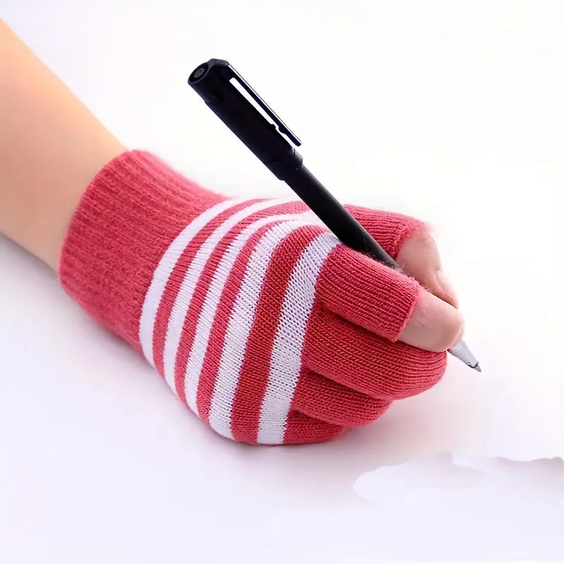 Color Block Striped Touchscreen Gloves Stylish  Coldproof Winter Accessory