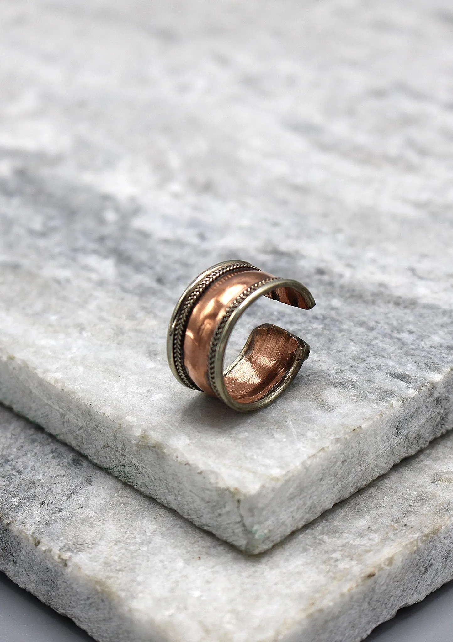 Copper Plain Finger Ring with Border