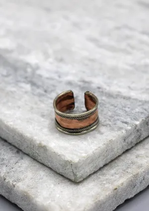 Copper Plain Finger Ring with Border