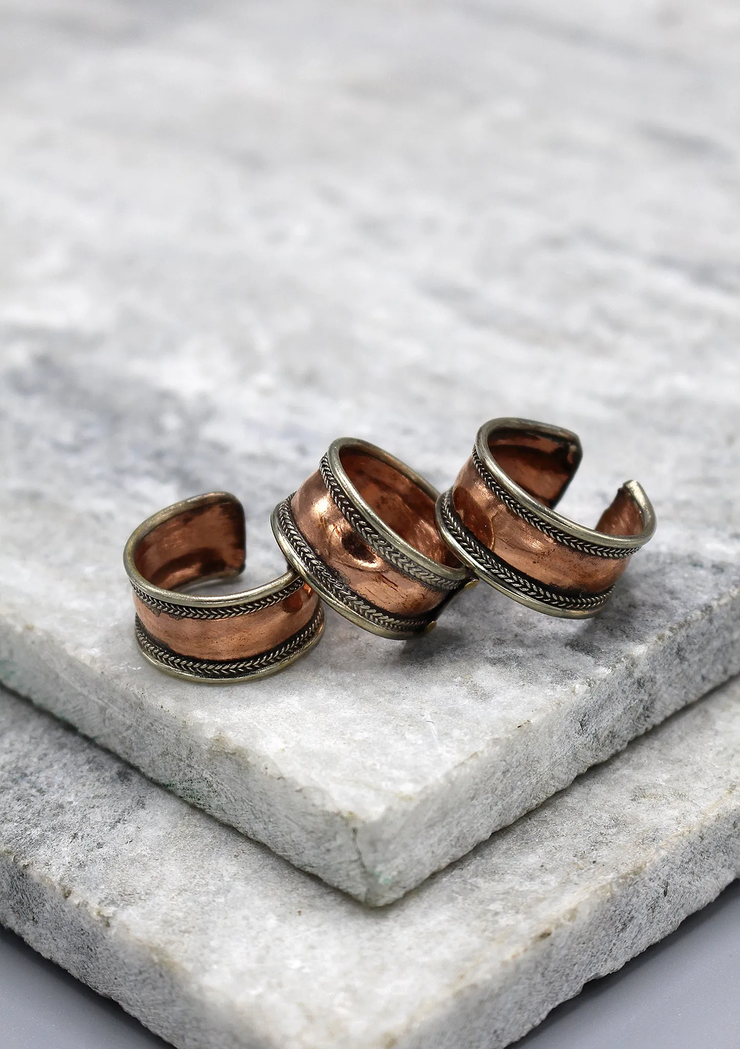 Copper Plain Finger Ring with Border