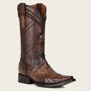 Cuadra Ostrich Snip Toe Boots Brown