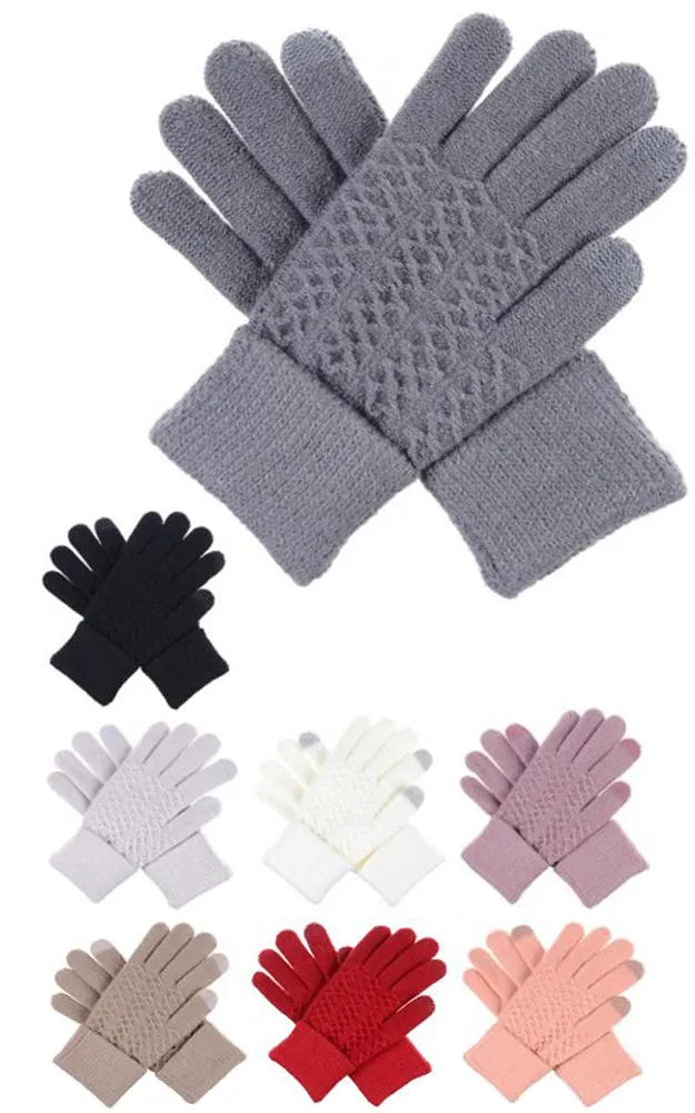 DBG7704 Solid Knit Texting Gloves 12prs Pack