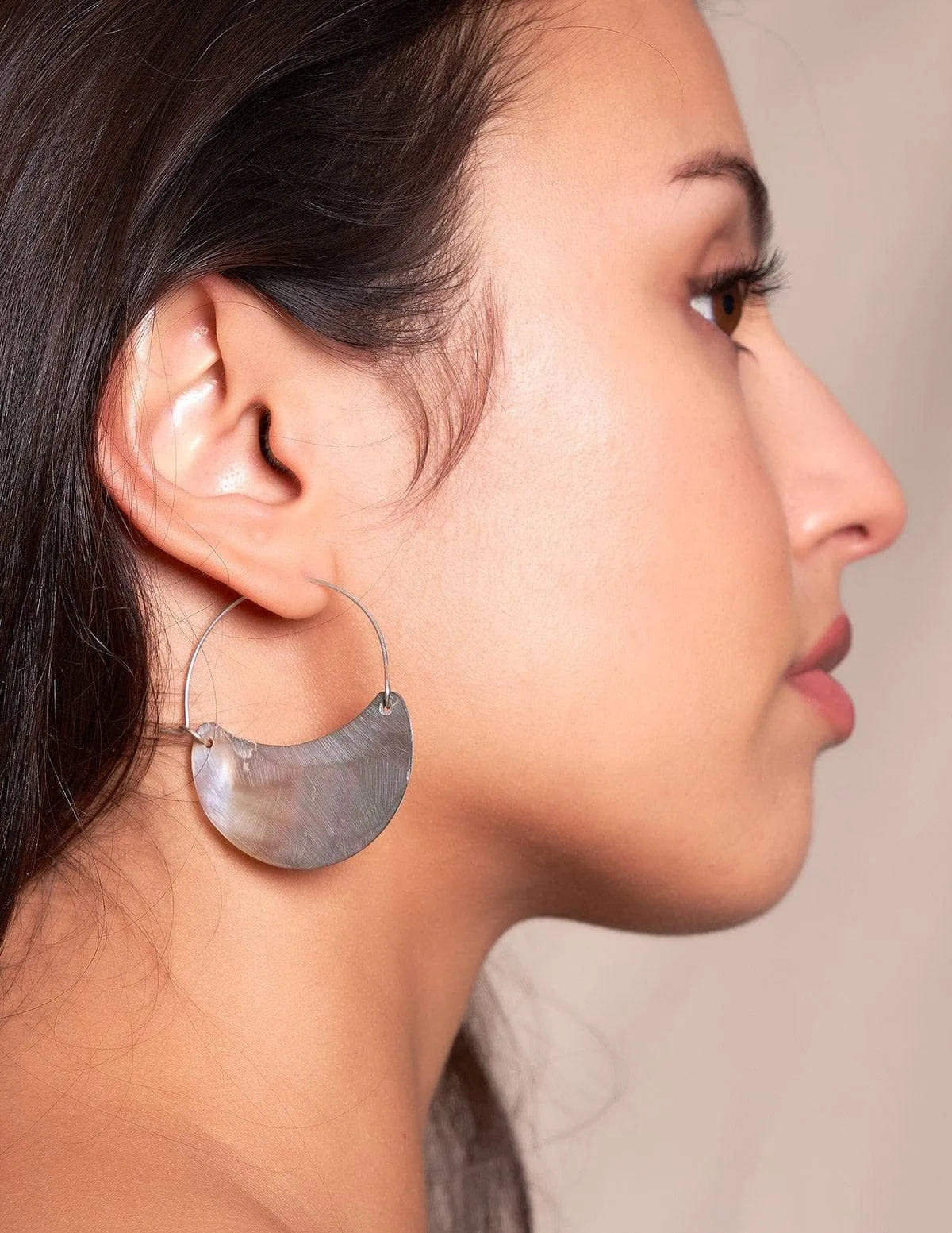 Fair Trade Mother of Pearl Hoop Earrings