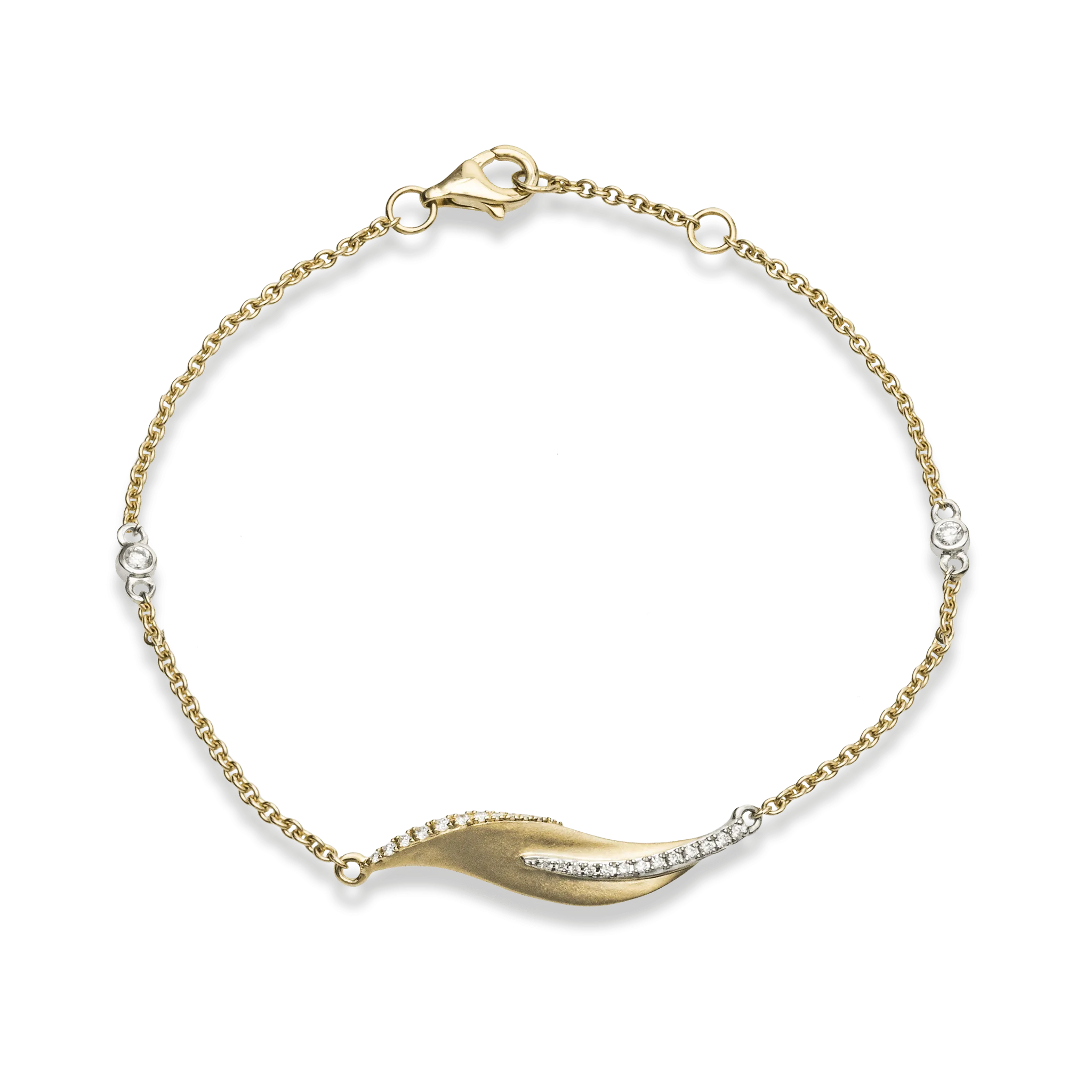 Fallen Leaves Bracelet in 18k Gold with Diamonds