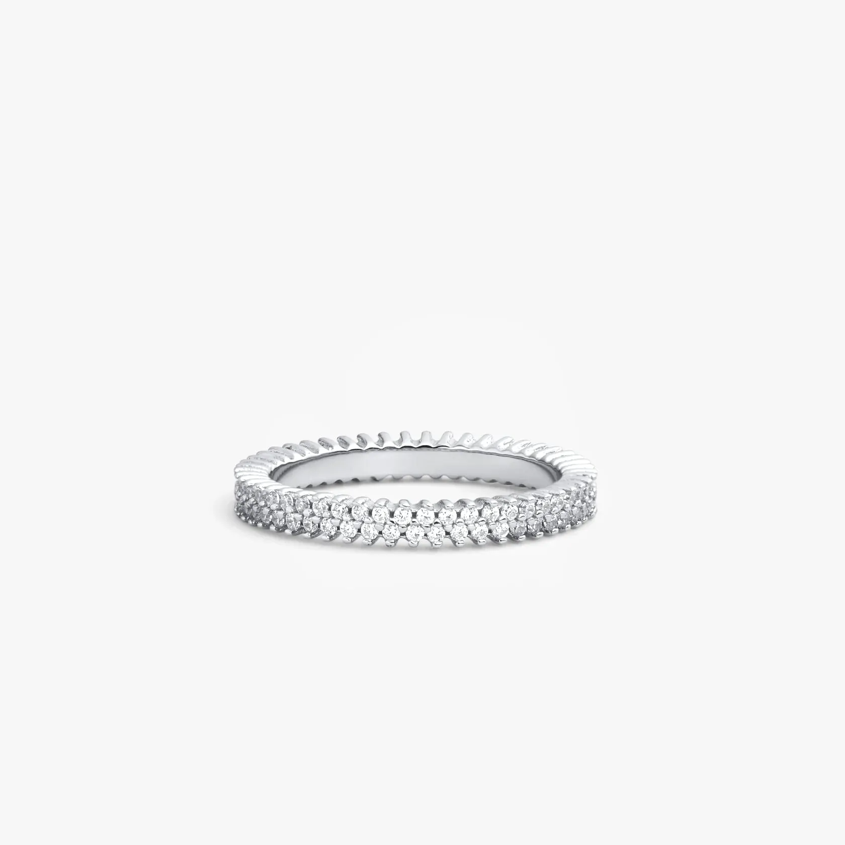 FLAT PAVÉ RING Silver