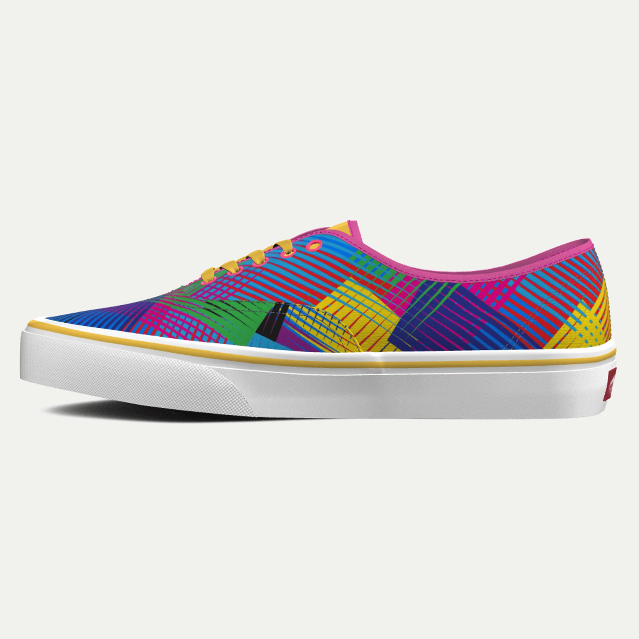 Funky Yeti x Vans Customs Authentic Shoes - Retro Geo