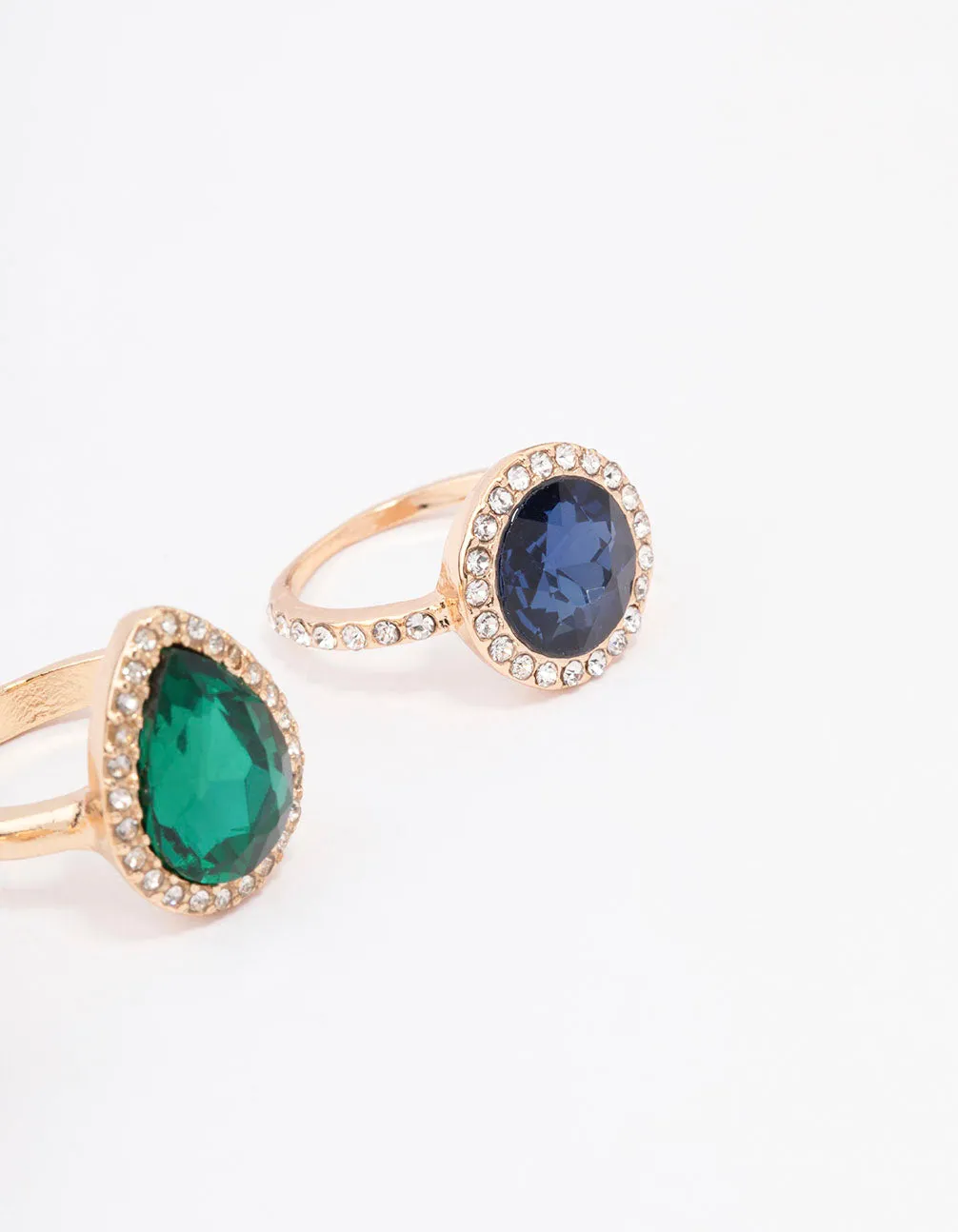 Gold Mixed Shape Halo Cocktail Ring