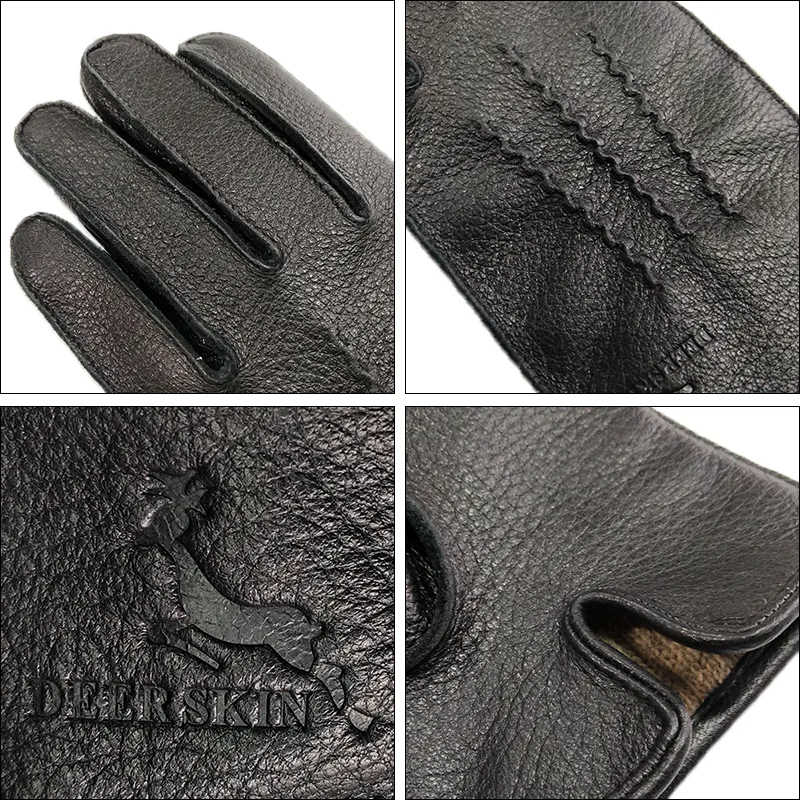 HighShine Men's Cashmere Lined Winter Warm Deerskin Gloves