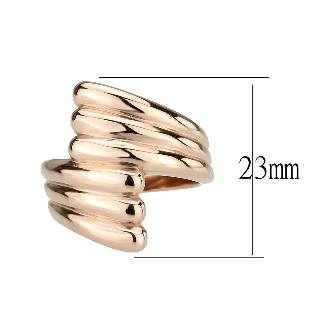 IP Rose Gold(Ion Plating) Stainless Steel Ring with NoStone in No Stone for Women Style TK3800