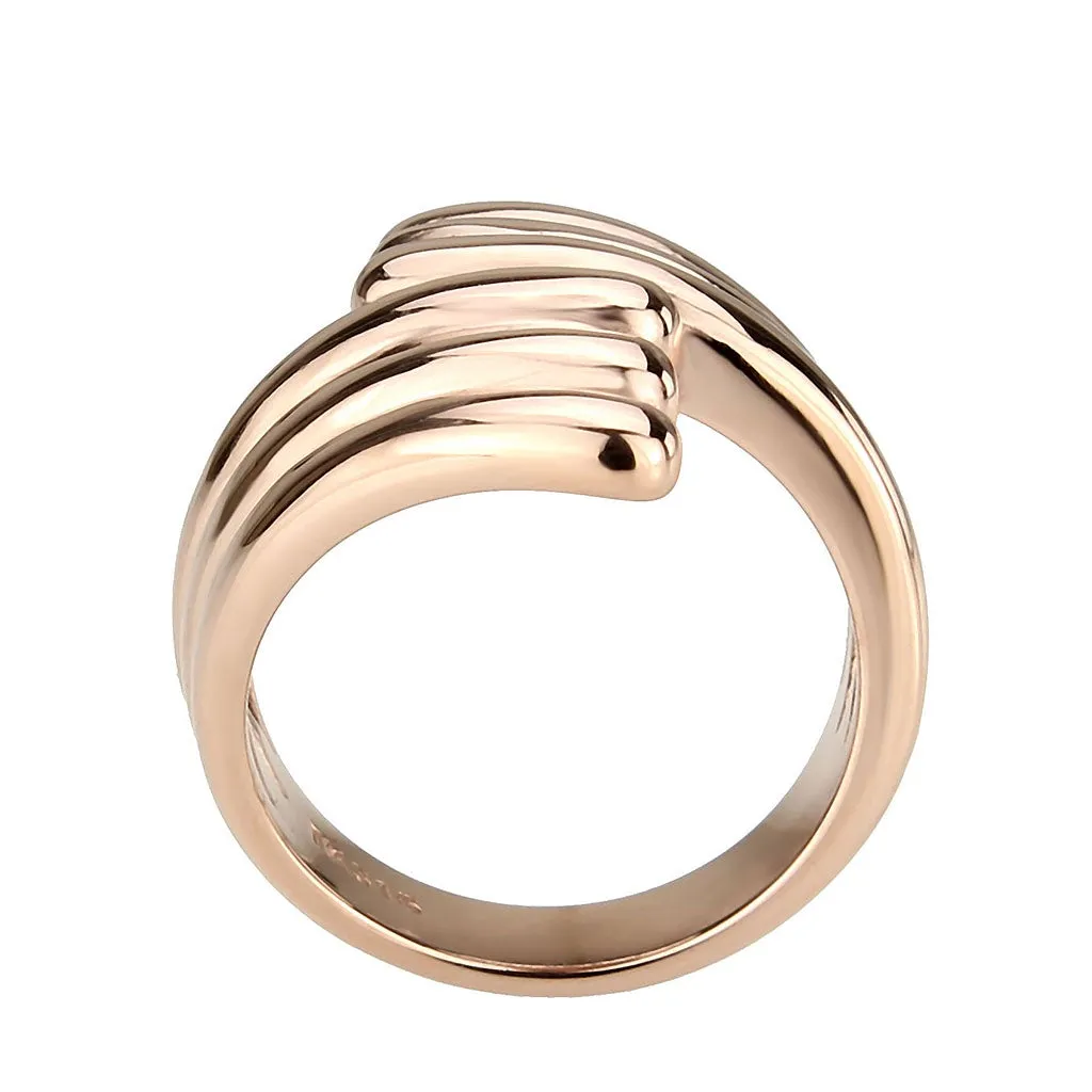 IP Rose Gold(Ion Plating) Stainless Steel Ring with NoStone in No Stone for Women Style TK3800