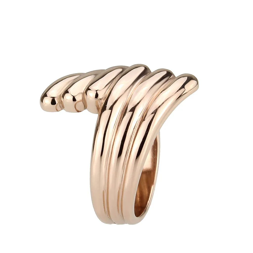 IP Rose Gold(Ion Plating) Stainless Steel Ring with NoStone in No Stone for Women Style TK3800