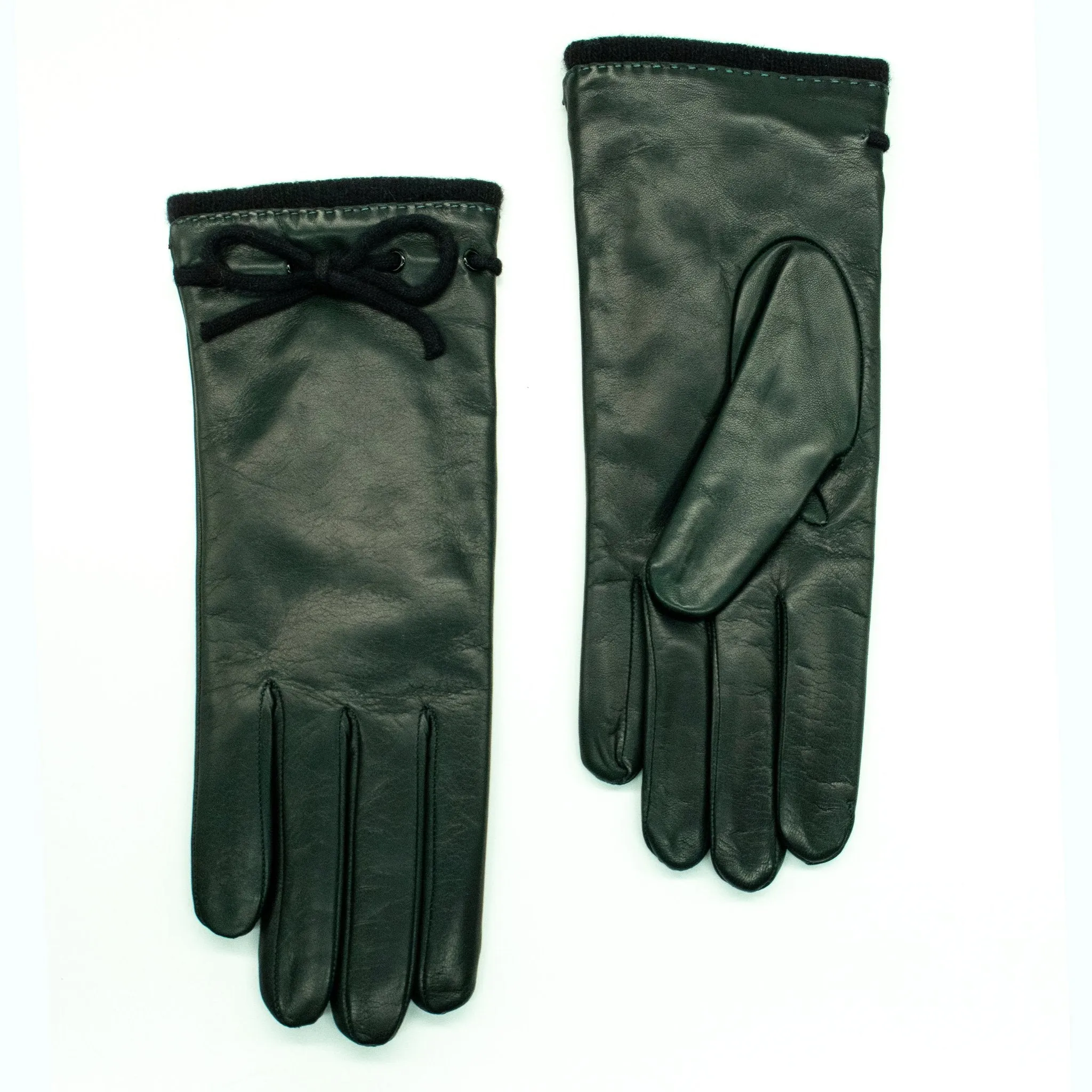 LEATHER GLOVES WITH BOW