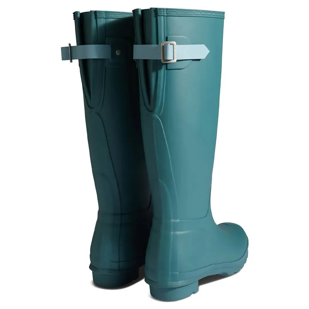 Original Tall Back Adjustable Wellington Boots - Teal Tempo/Shifting Blue by Hunter