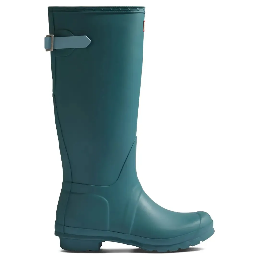 Original Tall Back Adjustable Wellington Boots - Teal Tempo/Shifting Blue by Hunter