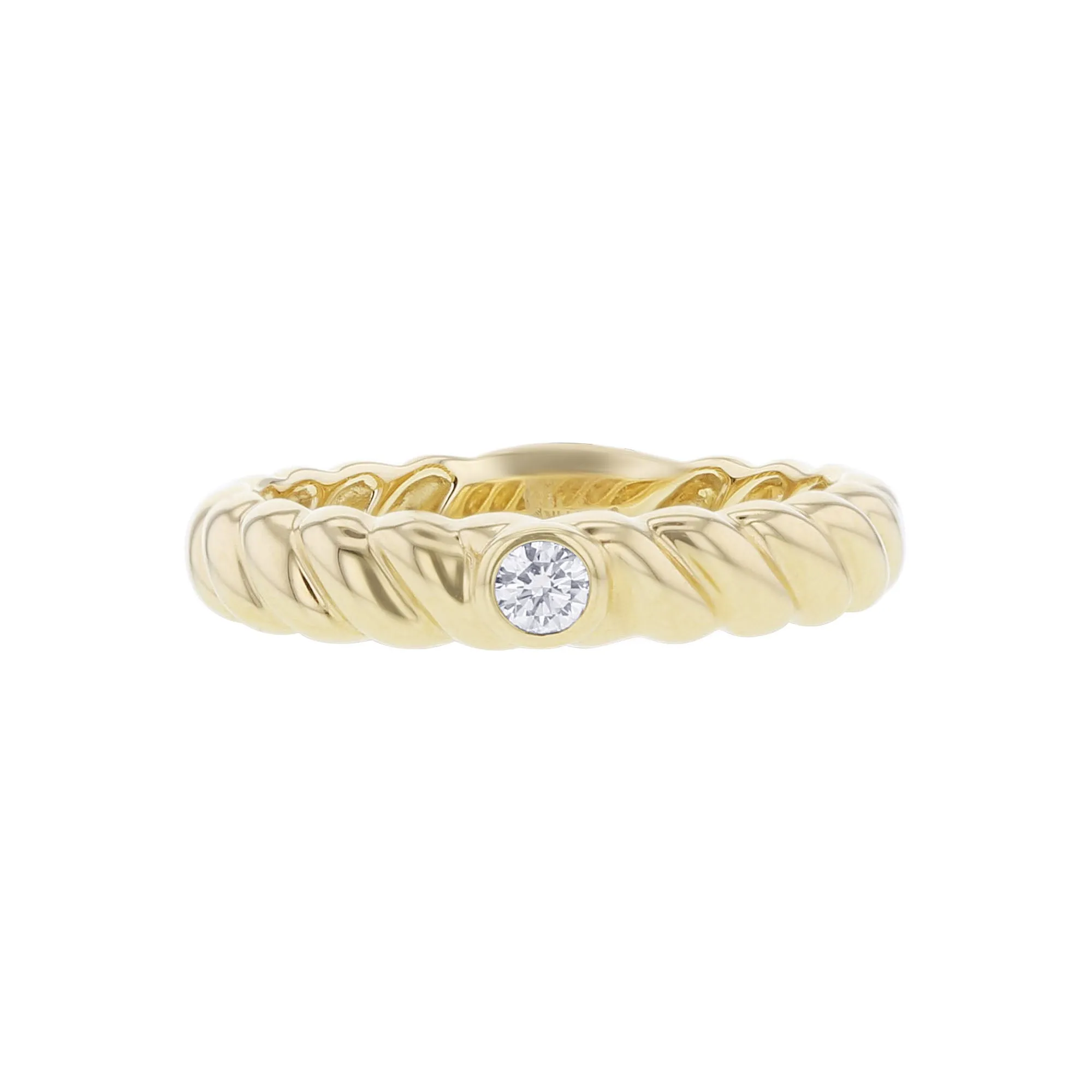 Orleans Twisted Bezel Diamond Ring