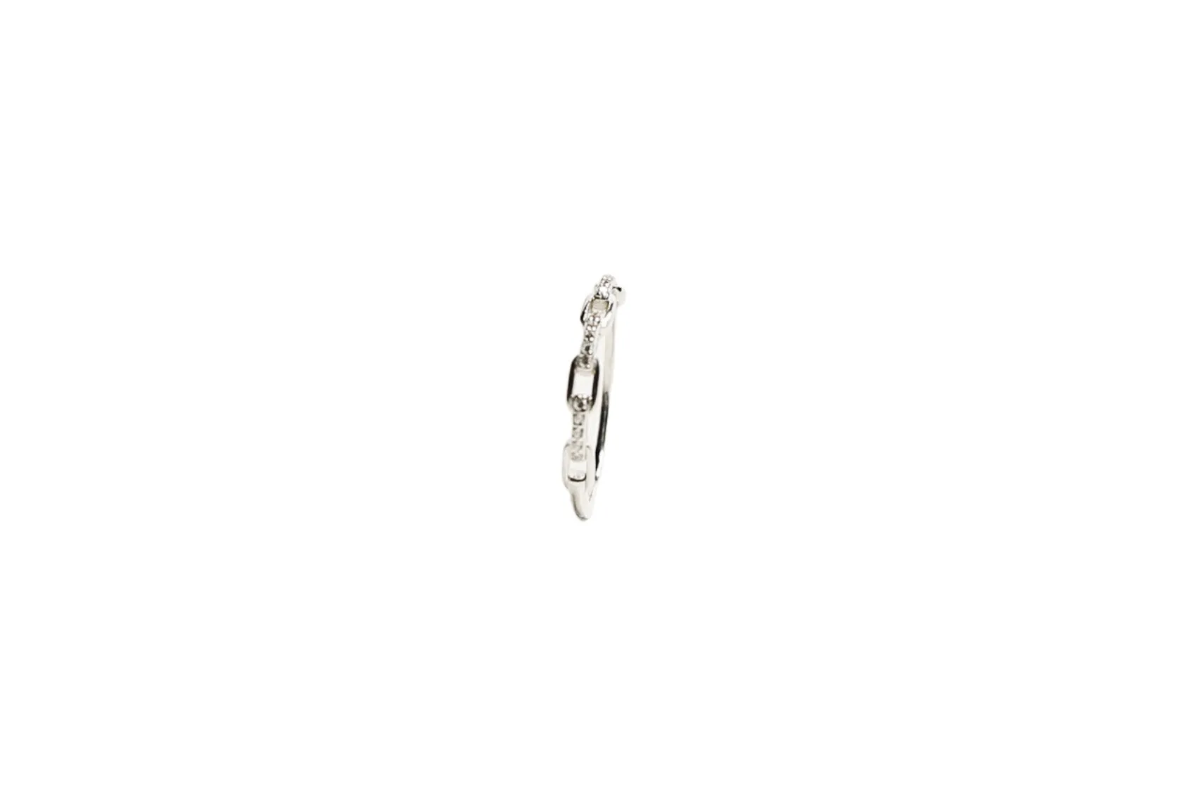 Petite Pave Paperclip Sterling Silver Ring