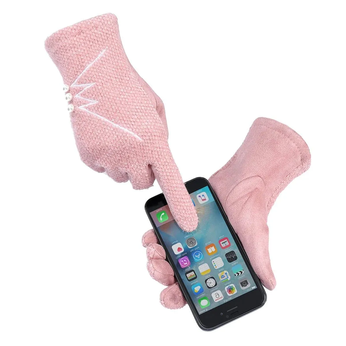 Pink Touchscreen Gloves for Women - Fashionable & Functional