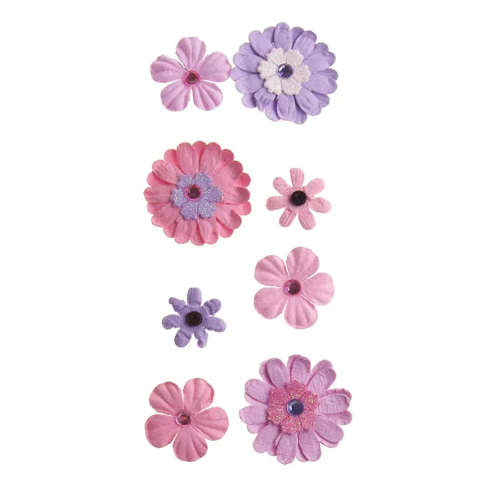 Self Adhesive Assorted Paper Flowers 3D, 8-Count