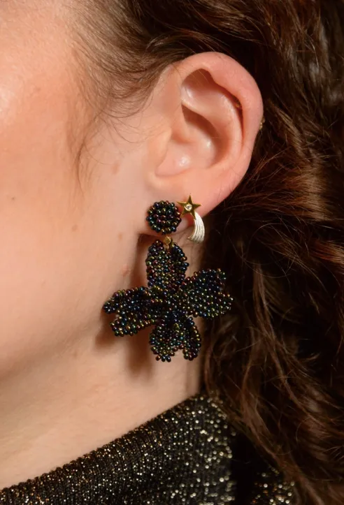 Small Beaded Flower Earrings