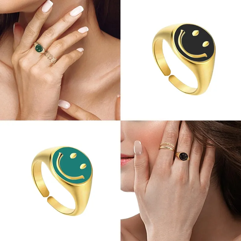 Smiley face ring