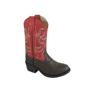 Smoky Mountain Kid's Monterey Dark Brown/Red Cowboy Boots