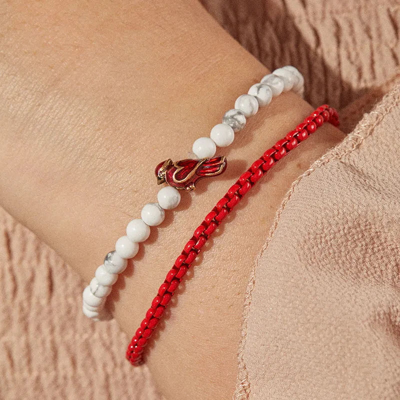 Sophia Box Chain Bracelet in Scarlet