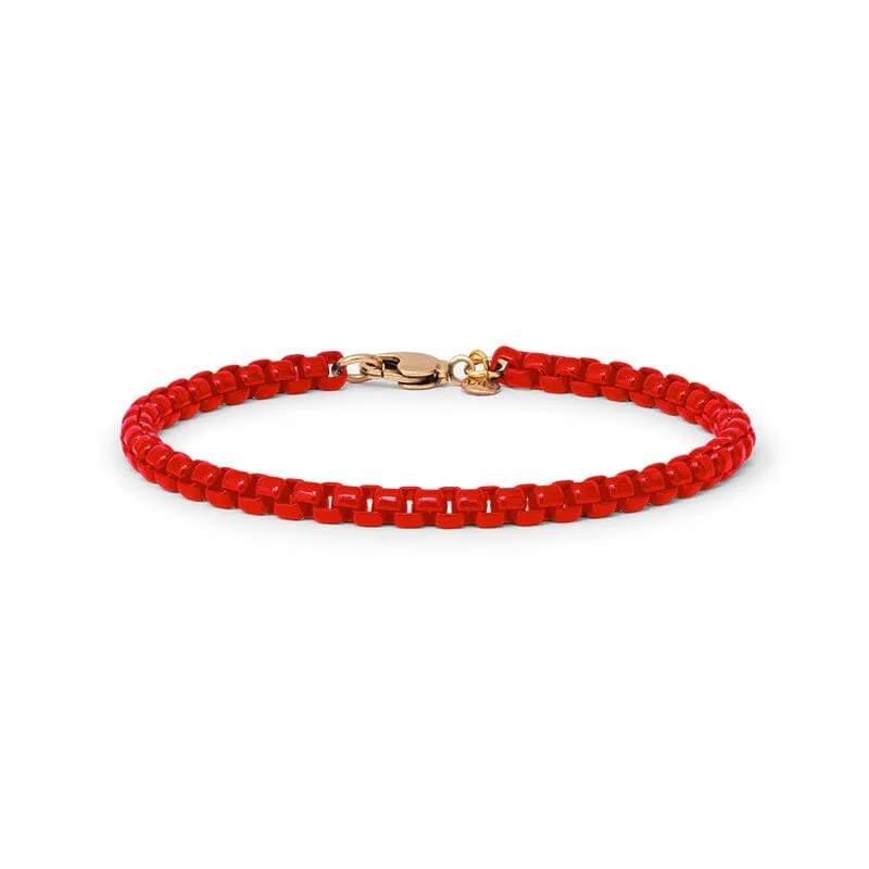 Sophia Box Chain Bracelet in Scarlet