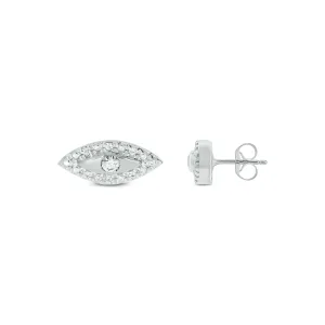 Sterling Silver Round cut 0.08 Carat tw Eye Earrings